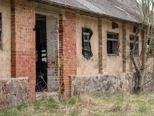 Foto Con Una Granja Abandonada Antigua Época Granja Colectiva Principios —  Fotos de Stock