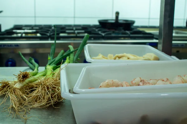 Comida Bandejas Lista Para Ser Utilizada Cocina Libre Infecciones Perfectamente —  Fotos de Stock