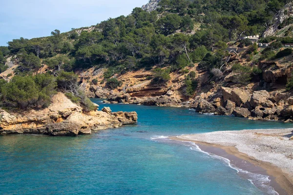 Vacker Detaljrik Utsikt Över Mallorca Dess Stränder Och Medelhavet Med — Stockfoto