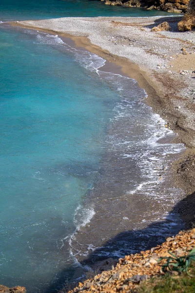 Hermosas Vistas Detalle Mallorca Sus Playas Mar Mediterráneo Con Rocas — Foto de Stock
