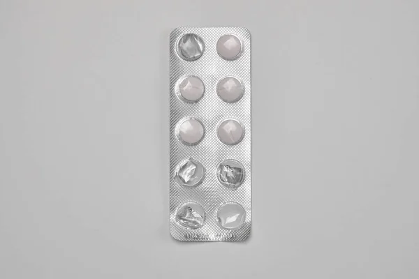 Caja Pastillas Vacía Pastillas Para Tratamiento Infecciones Virales Influenza Coronovirus — Foto de Stock