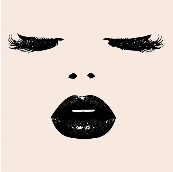 Kızın yüzü siyah yıldızlı makyaj ile