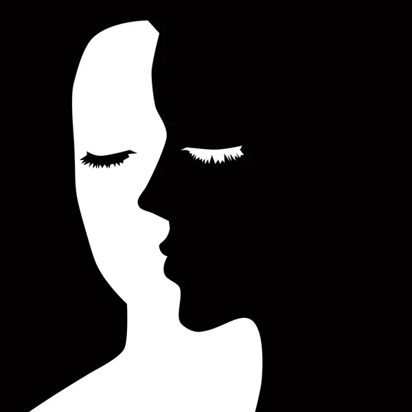 La cara de la chica retrato ilusión óptica — Vector de stock