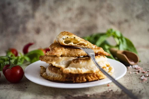 Pastries Meat Fried Pies Meat Filling Chebureks — Stock Photo, Image