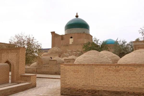 Ισλάμ Khoja Minaret (σύμβολο της πόλης). Khiva, Ουζμπεκιστάν, Κεντρική Ασία. — Φωτογραφία Αρχείου