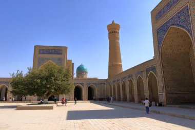 Özbekistan 'daki kompleks Poi Kolon Buhara manzarası. Unesco Dünya Mirası