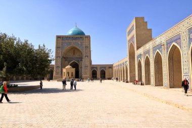 Özbekistan 'daki kompleks Poi Kolon Buhara manzarası. Unesco Dünya Mirası