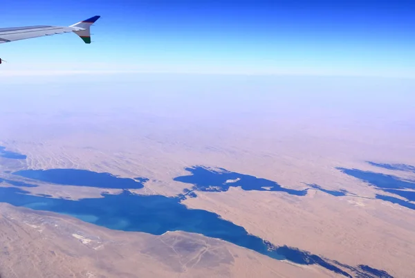 Amu Darya River Plane. Statsgränsen mellan Uzbekistan och Turkmenistan, Centralasien. — Stockfoto