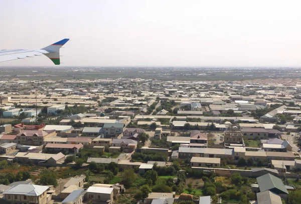Vista aérea da cidade de Airplaine de Bukhara, Uzbequistão — Fotografia de Stock