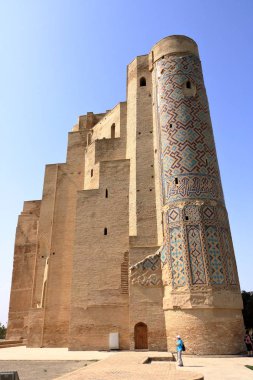 Özbekistan Şahrisabz. Ak-Saray 'ın devasa kapısı. Amir Timur' un Beyaz Saray 'ı.