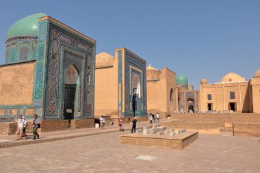 Şah-ı-Zinda memorial kompleksi, Semerkand, Özbekistan Necropolis'e. UNESCO Dünya Mirası