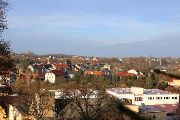 Saksonya / Almanya / Avrupa 'da Colditz yukarıdan görünüyor — Stok fotoğraf