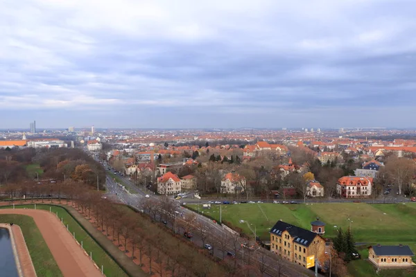 Panoramiczny widok Lipska / Niemcy z pomnika Bitwa o narody — Zdjęcie stockowe