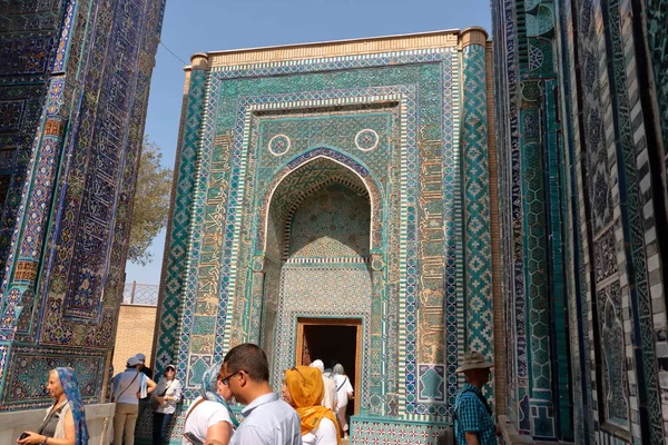 Complejo conmemorativo Shah-I-Zinda, necrópolis en Samarcanda, Uzbekistán. Patrimonio Mundial de la UNESCO — Foto de Stock