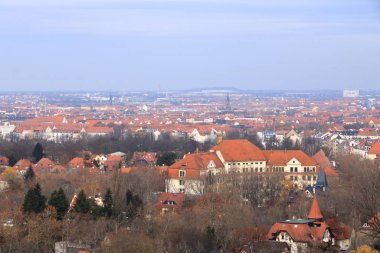 Uluslar Savaşı anıtından Leipzig / Almanya 'nın panoramik manzarası