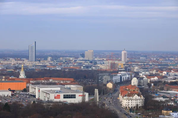 Panoramiczny widok Lipska / Niemcy z pomnika Bitwa o narody — Zdjęcie stockowe