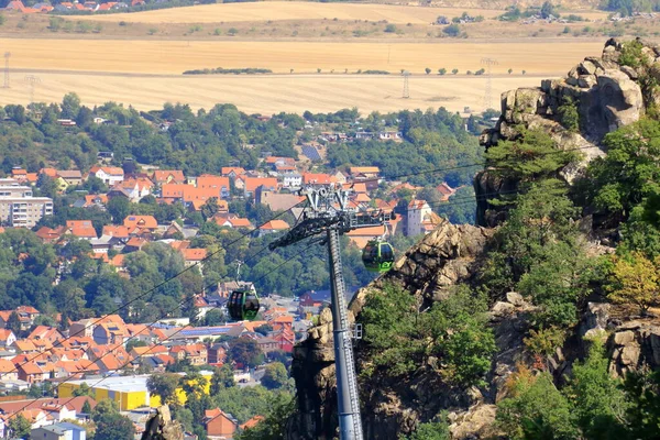 Teleférico con telesilla en Thale en las montañas Harz — Foto de Stock