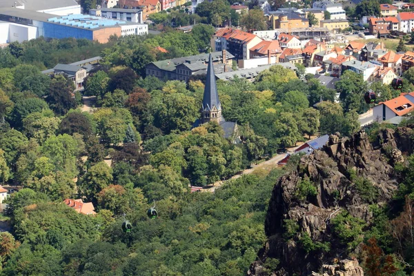 Vista sobre thale em Harz Montanhas na Alemanha — Fotografia de Stock