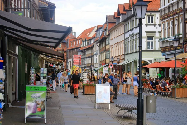 Case a graticcio nel vecchio villaggio di Wernigerode — Foto Stock