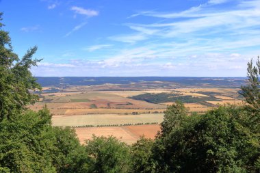 scenic view from Kyffhaeuser monument to the Harz landscape clipart