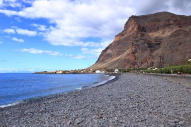 View to the village La Playa in the Valle Gran Rey of the Canary Island La Gomera Spain clipart