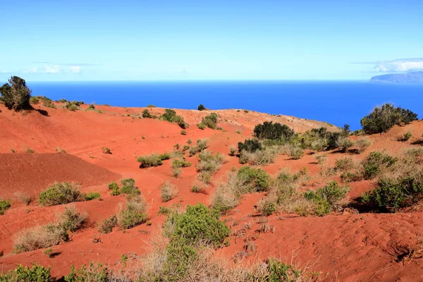 Colorful Red Earth Sand Hills Volcanic Origin Mirador Abrante Agulo — Stock Photo, Image