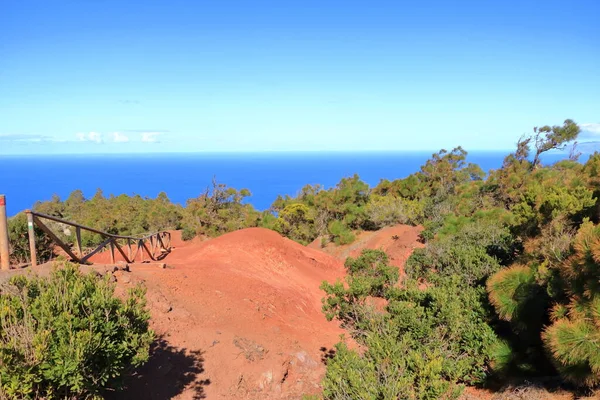 Terra Vermelha Colorida Colinas Areia Origem Vulcânica Acima Mirador Abrante — Fotografia de Stock