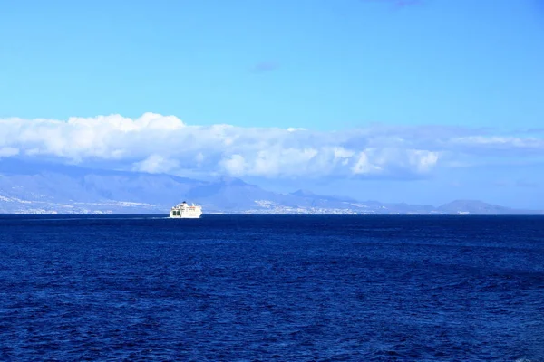 Volcán Del Teide Tenerife Visto Barco Océano Islas Canarias España — Foto de Stock