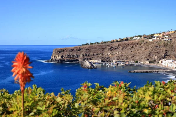 Playa Santiago Auf Gomera Kanarische Inseln Spanien Vom Meer Aus — Stockfoto
