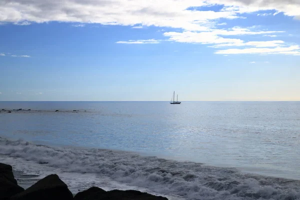 Segelboot Meer Der Abendsonne Ein Luxuriöses Sommerabenteuer — Stockfoto