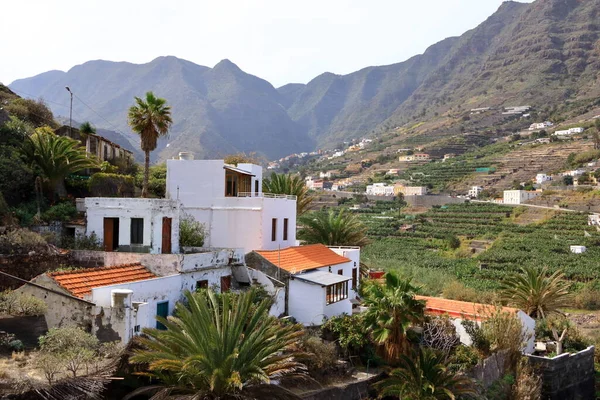 Vista Sul Villaggio Hermigua Sull Isola Canaria Gomera Con Case — Foto Stock