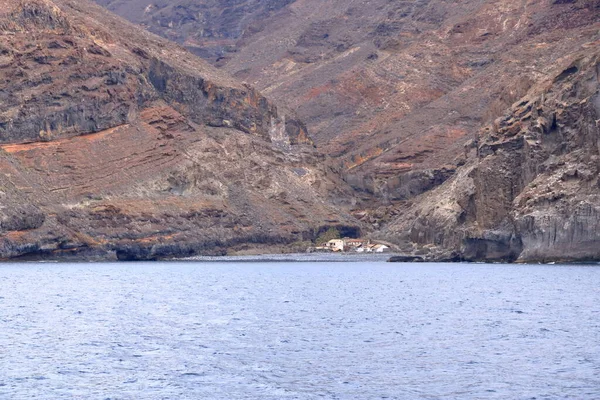 España Gomera Isla Playa Cantera Abandonado Fábrica Pescado Del Mar —  Fotos de Stock