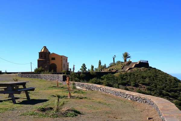 Μνημείο Της Whistling Γλώσσα Στο Θέα Mirador Igualero Και Την — Φωτογραφία Αρχείου