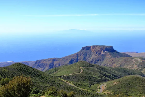 Krajobraz Gomera Stół Fortaleza Wyspy Kanaryjskie Hiszpanii Hierro Tle — Zdjęcie stockowe