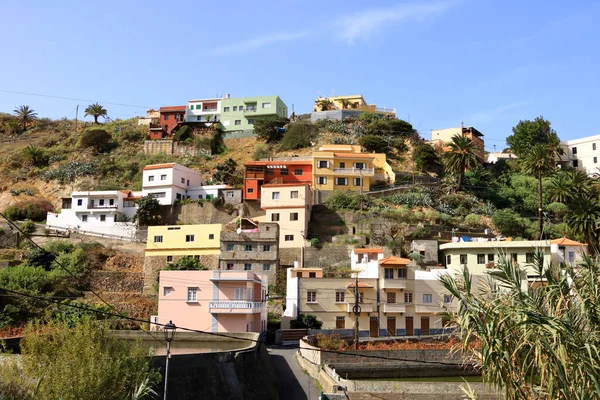 Casas Coloridas Vallehermoso Cidade Vale Ilha Gomera Ilhas Canárias Espanha — Fotografia de Stock