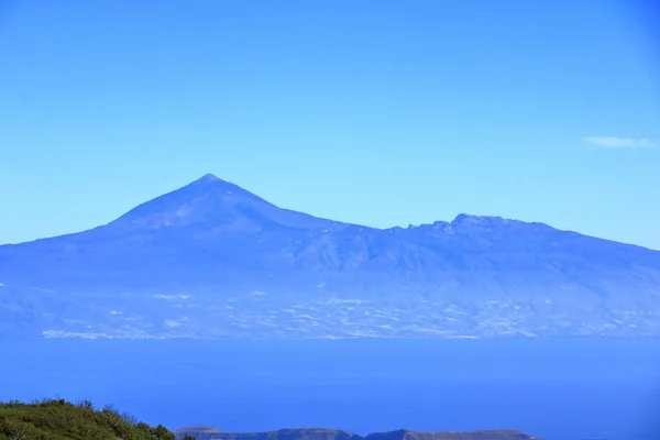 Vista Sobre Parque Nacional Garajonay Gomera Fondo Isla Tenerife Con — Foto de Stock