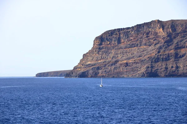 Uitzicht Kustlijn Van Gomera Vanaf Veerboot — Stockfoto