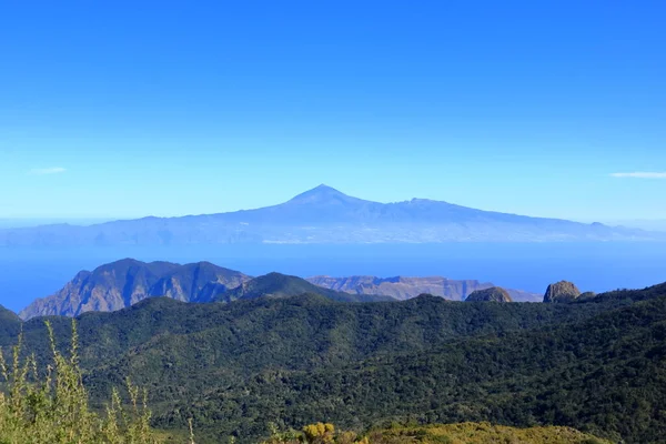 Uitzicht Het Nationale Park Garajonay Gomera Achtergrond Het Eiland Tenerife — Stockfoto
