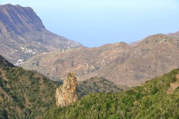 Roque Rejo Από Mirador Carbonera Για Gomera Ισπανία — Φωτογραφία Αρχείου