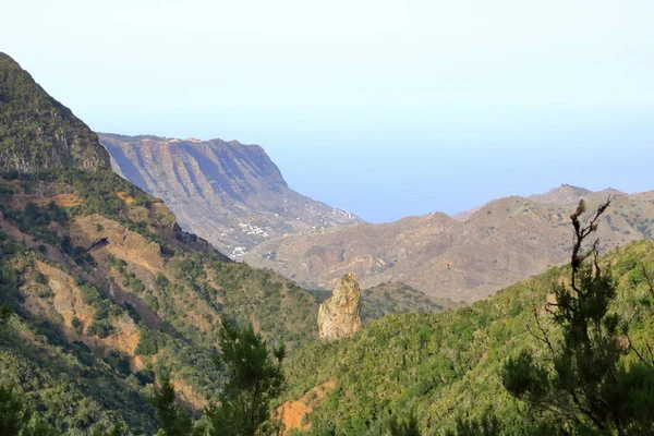 Roque Rejo Από Mirador Carbonera Στο Gomera Στην Ισπανία — Φωτογραφία Αρχείου