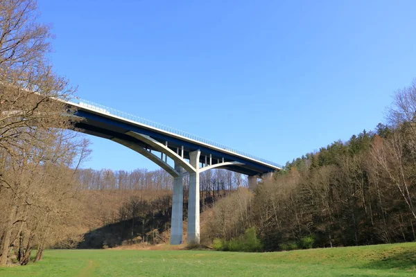 Autópálya Híd Lockwitztal Völgye Felett Drezda Közelében Németországban Európában — Stock Fotó