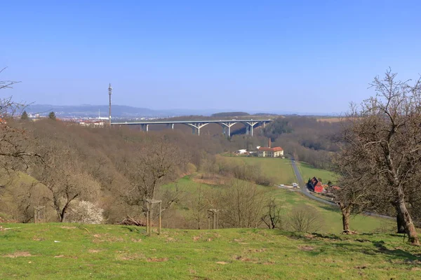 Autobahnbrücke Über Das Lockwitztal Bei Dresden Deutschland Europa — Stockfoto