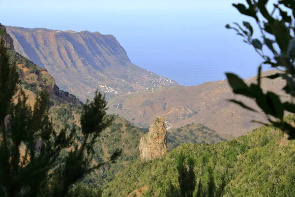 Roque Rejo Από Mirador Carbonera Στο Gomera Στην Ισπανία — Φωτογραφία Αρχείου