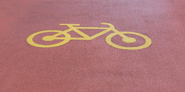 Bisiklet şeridini gösteren bisiklet sembolü pedala güvenli basmak için. Boşluğu kopyala