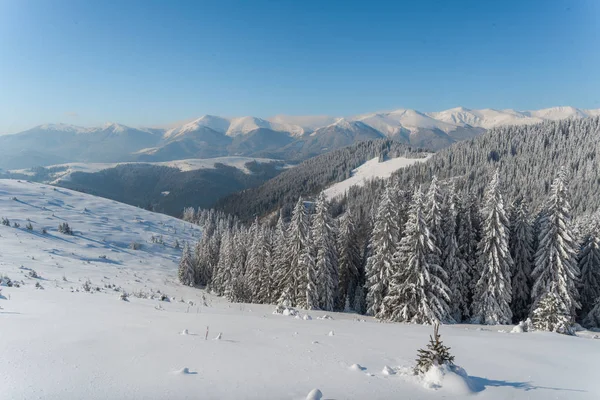 Hermoso Paisaje Natural Invierno Increíble Vista Montaña Imagen Escénica Del — Foto de Stock