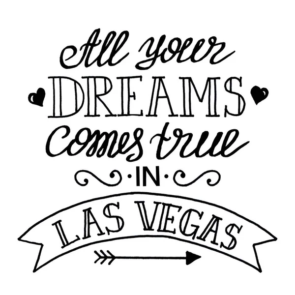 Hand Painted Lettering Positive Text Las Vegas Useful Trevelling Postcard — Stock Photo, Image