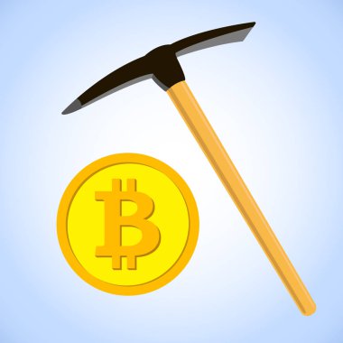 Bitcoin incelemesi kavramı kazma ve madeni para ile