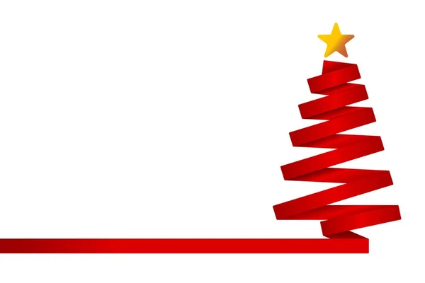 Roter Weihnachtsbaum aus Band — Stockvektor