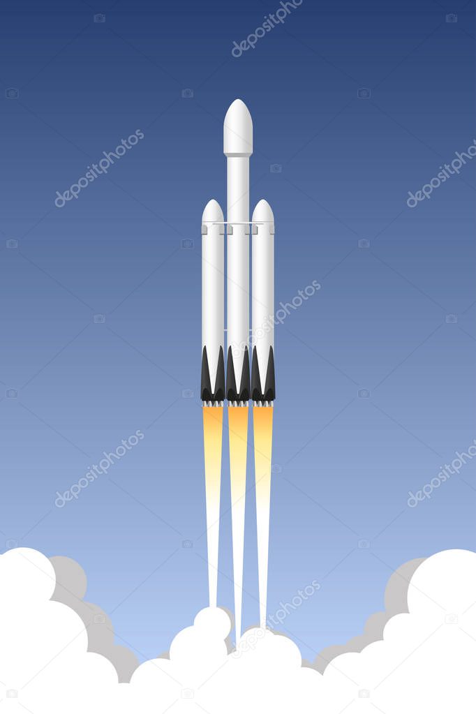USA rocket carrier. Icon vector illustration.
