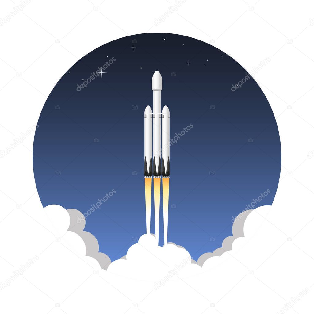 USA rocket carrier. Icon vector illustration.